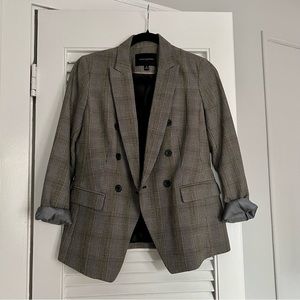 Banana Republic Gray Plaid Blazer Sz 0 NWOT
